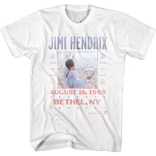 Jimi Hendrix Woodstock Adult T-Shirts