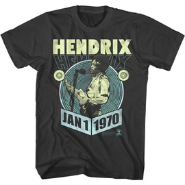 Jimi Hendrix-January 1970-Smoke Adult S/S T-Shirt - Smoke