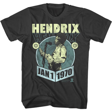 Jimi Hendrix-January 1970-Smoke Adult S/S T-Shirt - Smoke