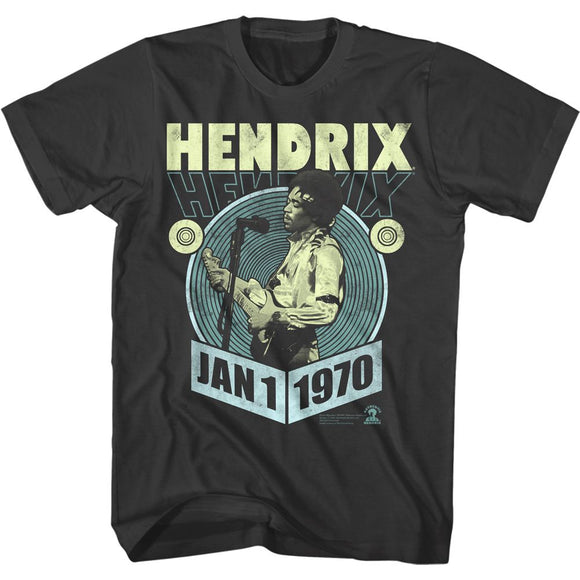 Jimi Hendrix-January 1970-Smoke Adult S/S T-Shirt - Smoke