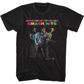 Jimi Hendrix-Smash Hits-Black Adult S/S T-Shirt - Black