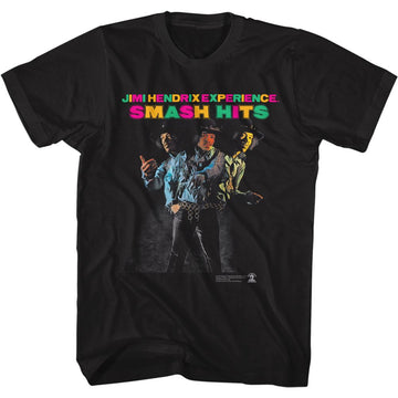 Jimi Hendrix-Smash Hits-Black Adult S/S T-Shirt - Black