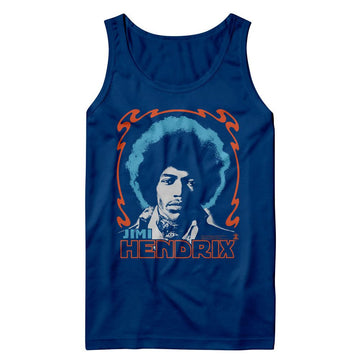 Jimi Hendrix-Jimi Hendrix Tri Color-Royal Adult Tank-S - Royal