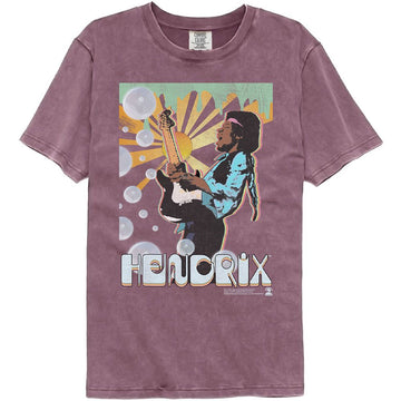 Jimi Hendrix-Jimi Hendrix Bubbles-Berry Adult S/S Comfort Color T-Shirt - Berry
