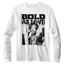 Jimi Hendrix-Jimi Hendrix Bold-White Adult L/S T-Shirt - White