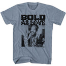 Jimi Hendrix-Jimi Hendrix Bold-Vintage Indigo Heather Adult S/S T-Shirt - Indigo Heather