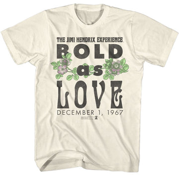 Jimi Hendrix-Jimi Hendrix Bold As Love 67-Natural Adult S/S T-Shirt - Natural