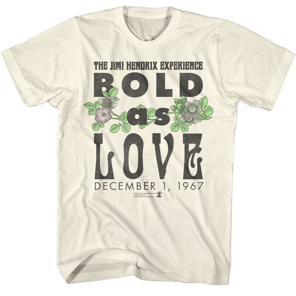 Jimi Hendrix-Jimi Hendrix Bold As Love 67-Natural Adult S/S T-Shirt - Natural