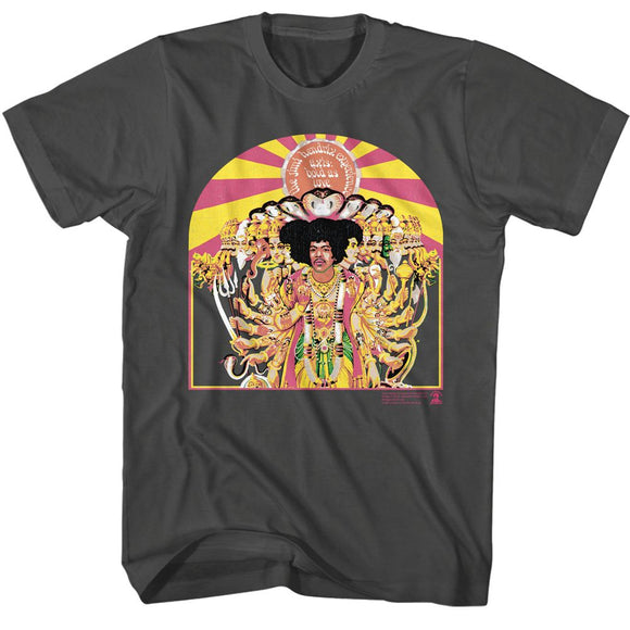 Jimi Hendrix-Jimi Hendrix Axis Cover-Smoke Adult S/S T-Shirt - Smoke