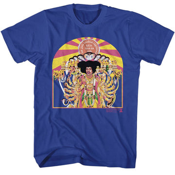 Jimi Hendrix-Jimi Hendrix Axis Cover-Royal Adult S/S T-Shirt - Royal