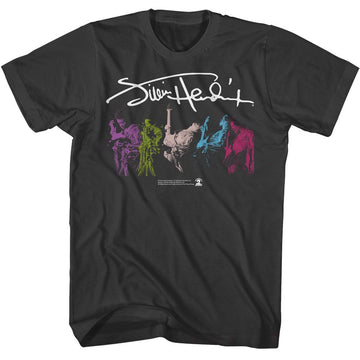 Jimi Hendrix-Jimi Hendrix Signature And Multi Photo-Smoke Adult S/S T-Shirt - Smoke