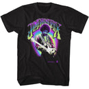 Jimi Hendrix-Jimi Hendrix Neon Jimi-Black Adult S/S T-Shirt - Black