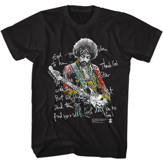 Jimi Hendrix Jimi Hendrix Shine Like A Star Adult T-Shirts