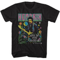 Jimi Hendrix Jimi Hendrix Stars And Flowers Adult T-Shirts
