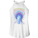 Jimi Hendrix-Jimi Hendrix Pastel Both Sides-White Ladies Sleeveless Rocker Tank-S - White
