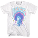 Jimi Hendrix-Jimi Hendrix Pastel Both Sides-White Adult S/S T-Shirt - White
