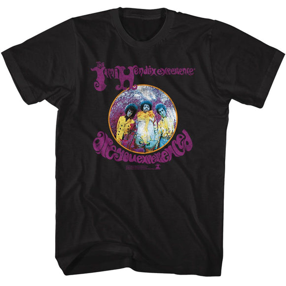 Jimi Hendrix-Jimi Hendrix Experienced Circle-Black Adult S/S T-Shirt - Black