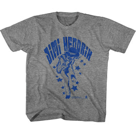 Jimi Hendrix-Jimi Hendrix Name And Stars-Graphite Heather Toddler S/S T-Shirt-4T - Graphite Heather