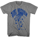 Jimi-Jimi Hendrix Name And Stars-Graphite Heather Adult S/S T-Shirt - Graphite Heather