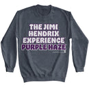 Jimi Hendrix-Jimi Hendrix Purple Haze-Dark Heather Adult L/S Sweatshirt-S - Dark Heather