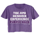 Jimi Hendrix-Jimi Hendrix Purple Haze-Purple Heather Ladies S/S Festival Cali Crop-S - Purple Heather
