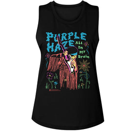 Jimi Hendrix-Jimi Hendrix All In My Brain-Black Ladies Muscle Tank-S - Black