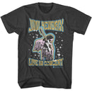 Jimi Hendrix-Jimi Hendrix Guitar Playing Outer Glow-Smoke Adult S/S T-Shirt - Smoke