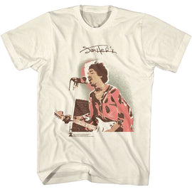 Jimi Hendrix-Jimi Hendrix Spot Light-Natural Adult S/S T-Shirt - Natural