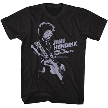 Jimi Hendrix-Jimi Hendrix Guitar Shadow-Black Adult S/S T-Shirt - Black