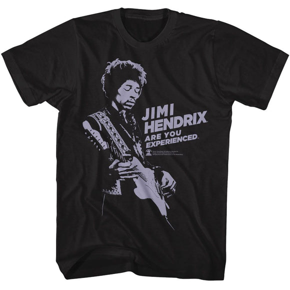 Jimi Hendrix-Jimi Hendrix Guitar Shadow-Black Adult S/S T-Shirt - Black