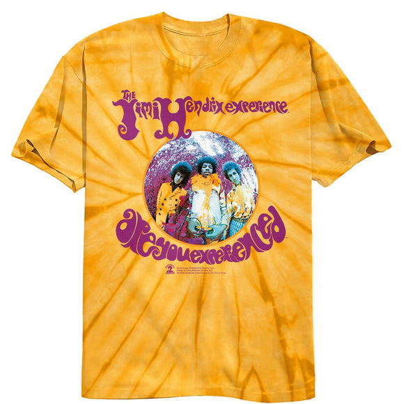 Jimi Hendrix-Jimi Hendrix Are You Experienced-Spider Gold Adult S/S Tie Dye T-Shirt - Spider Gold
