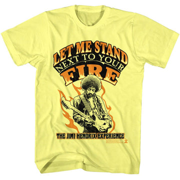 Jimi Hendrix-Jimi Hendrix Let Me Stand-Yellow Heather Adult S/S T-Shirt - Yellow Heather