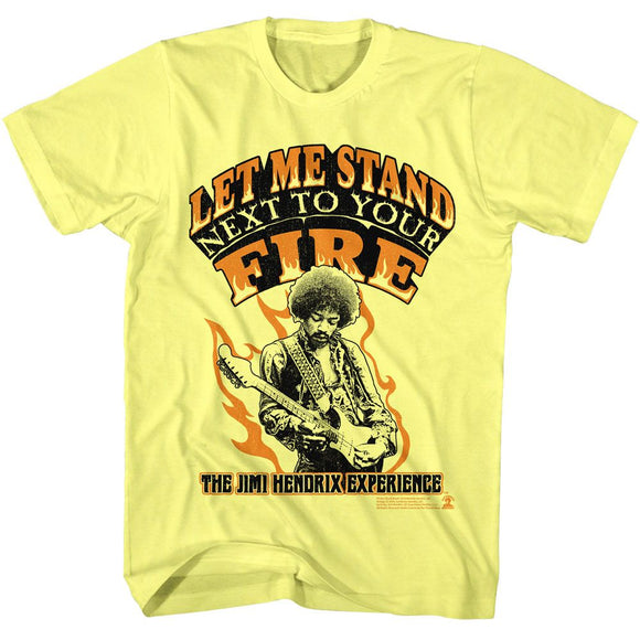 Jimi Hendrix-Jimi Hendrix Let Me Stand-Yellow Heather Adult S/S T-Shirt - Yellow Heather