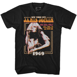 Janis Joplin-New York-Black Adult S/S T-Shirt - Black