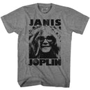 Janis Joplin-Janis-Graphite Heather Adult S/S T-Shirt - Graphite Heather