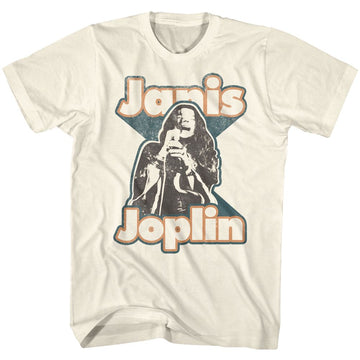 Janis Joplin-Janis-Natural Adult S/S T-Shirt - Natural