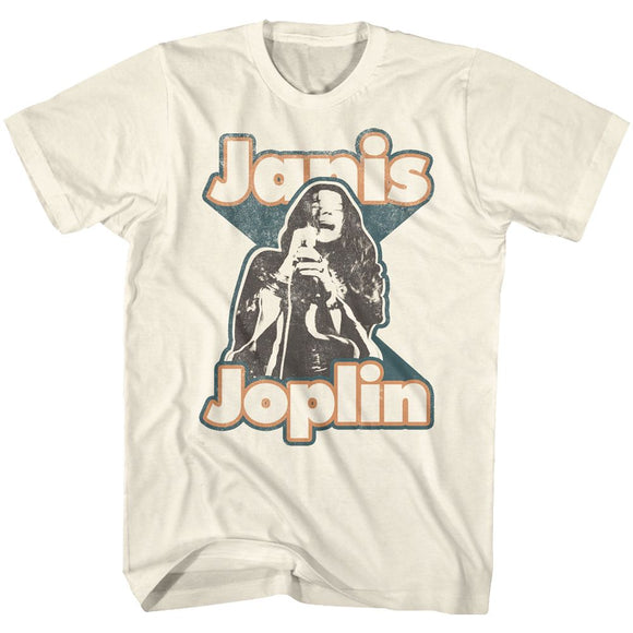 Janis Joplin-Janis-Natural Adult S/S T-Shirt - Natural