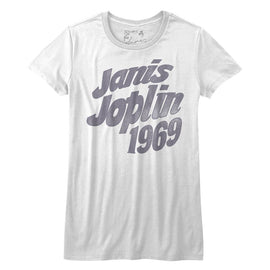 Janis Joplin-Jj67-White Ladies S/S T-Shirt - White
