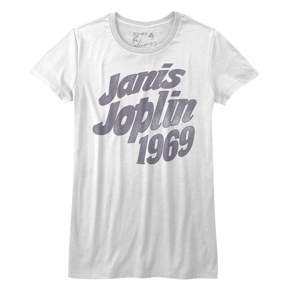 Janis Joplin-Jj67-White Ladies S/S T-Shirt - White