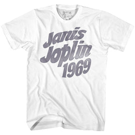 Janis Joplin-Jj67-White Adult S/S T-Shirt - White