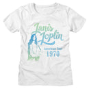 Janis Joplin-Gradient-White Ladies S/S T-Shirt - White