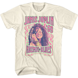 Janis Joplin-Kozmic Blues-Natural Adult S/S T-Shirt - Natural