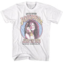 Janis Joplin-Janis Joplin Circle Sparkle-White Adult S/S T-Shirt - White