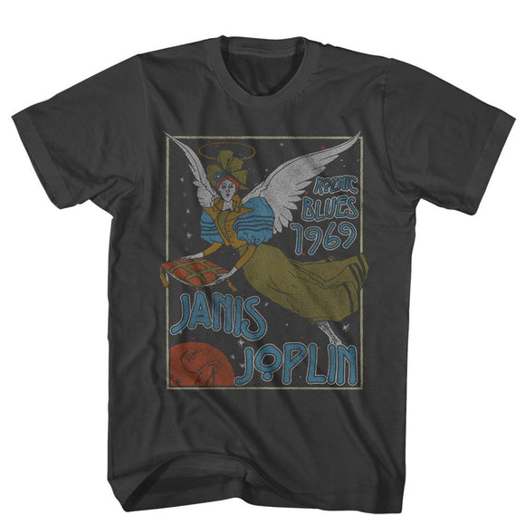 Janis Joplin-Janis Joplin Noveau Angel-Smoke Adult S/S T-Shirt - Smoke