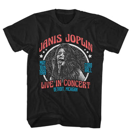 Janis Joplin-Janis Joplin Americana-Black Adult S/S T-Shirt - Black
