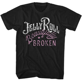 Jelly Roll-Jelly Roll Beautifully Broken Painted-Black Adult S/S T-Shirt - Black
