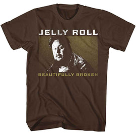 Jelly Roll-Jelly Roll Beautifully Broken-Dark Chocolate Adult S/S T-Shirt - Dark Chocolate