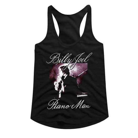 Billy Joel-Piano Man-Black Ladies Slimfit Racerback-S - Black