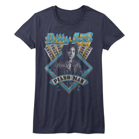 Billy Joel-Billy Joel-Navy Ladies S/S T-Shirt - Navy