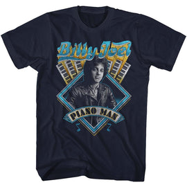 Billy Joel-Billy Joel-Navy Adult S/S T-Shirt - Navy